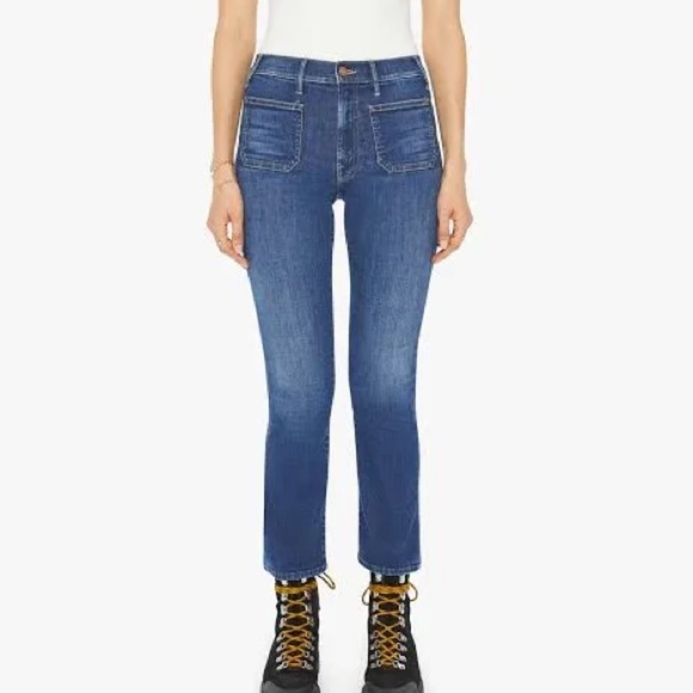 MOTHER Patch Pocket Insider Flood Jeans - SZ 25 - On Your Left - NWT
